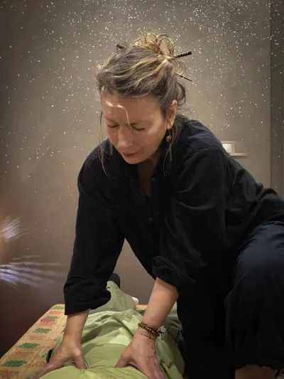 Shiatsu massage in a therapy studio in Sofia using traditional Japanese technique